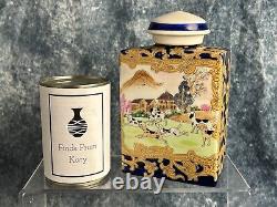 Vintage Chinoiserie Porcelain Tea Caddy/Canister. Hand painted with Dalmatians