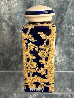 Vintage Chinoiserie Porcelain Tea Caddy/Canister. Hand painted with Dalmatians