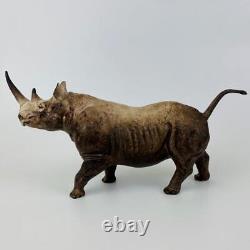Vintage Coalport Rhinoceros Figurine John Kaposvary 15cm Hand Painted Porcelain