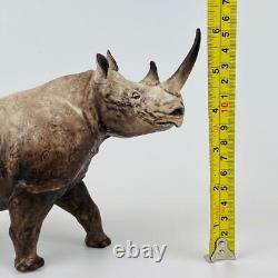 Vintage Coalport Rhinoceros Figurine John Kaposvary 15cm Hand Painted Porcelain