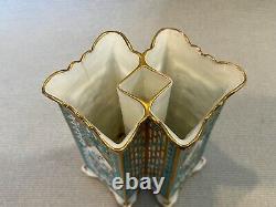 Vintage Copyright Reserved Copeland Hand Painted Double Square Bud Vase, 6 1/4