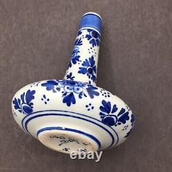 Vintage Delft Blue and White Porcelain Bud Vase 1502 Hand Painted