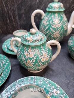 Vintage Floral Y. T. Hong Kong Porcelain Ware Hand Painted Tea Set