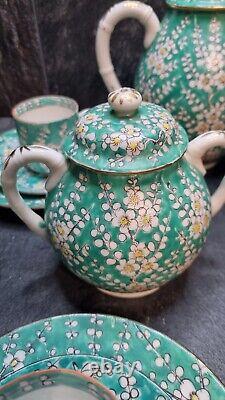 Vintage Floral Y. T. Hong Kong Porcelain Ware Hand Painted Tea Set