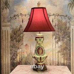 Vintage French Napoleonic Hand Painted Porcelain Lamp