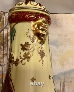 Vintage French Napoleonic Hand Painted Porcelain Lamp