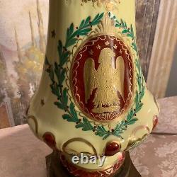 Vintage French Napoleonic Hand Painted Porcelain Lamp