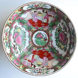 Vintage Hand Painted Chinese Porcelain Bowl Made In Macau 10 Wide 4.75 High