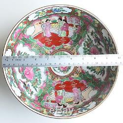 Vintage Hand Painted Chinese Porcelain Bowl Made In Macau 10 Wide 4.75 High