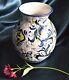 Vintage Hand Painted Italian Porcelain Decorative Vase Blue, Yellow And White