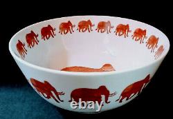 Vintage Hand Painted Japanese Porcelain Elephant Parade Console Centerpiece Bowl