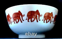 Vintage Hand Painted Japanese Porcelain Elephant Parade Console Centerpiece Bowl