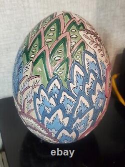 Vintage Hand Painted Porcelain Ceramic Egg