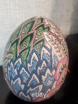 Vintage Hand Painted Porcelain Ceramic Egg
