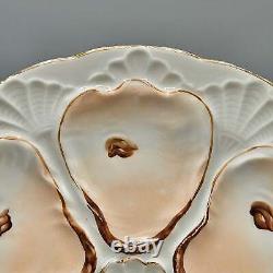Vintage Hand Painted Porcelain Oyster Plate Natural Colors (3 Available)