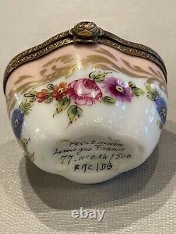Vintage Hand Painted Signed Porcelain Limoges Trinket Box Numbered #77/500
