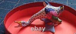 Vintage Herend Hungary Fishnet Hand Painted Wild Goose Vintage Herend Bird, Mint