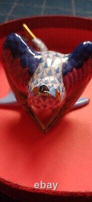 Vintage Herend Hungary Fishnet Hand Painted Wild Goose Vintage Herend Bird, Mint