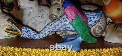 Vintage Herend Hungary Fishnet Hand Painted Wild Goose Vintage Herend Bird, Mint