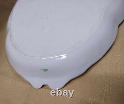 Vintage Herend Hungary Hand Painted Porcelain Tray Platter Floral Ribbon Garland