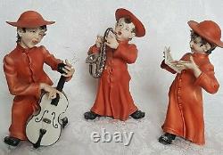 Vintage Italian Capodimonte Rori Hand Painted Porcelain Boys Cardinals Music