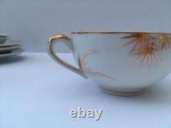 Vintage Kutani Eggshell Lithoplane 18 Piece Hand Painted Porcelain Tea Set