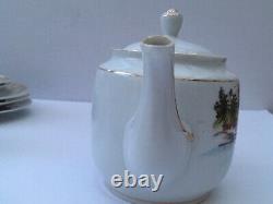 Vintage Kutani Eggshell Lithoplane 18 Piece Hand Painted Porcelain Tea Set