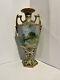 Vintage Nippon Hand Painted Porcelain Gold Decorated Vase 15 Marked