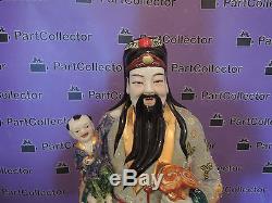 Vintage Oriental Chinese Wise Man Fuk Porcelain Figurine Statue Hand Painted