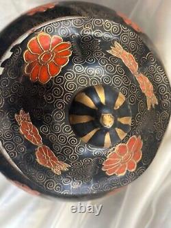 Vintage Oriental Hand Painted Ginger /Temple Jar Multicolour