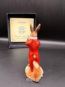 Vintage Pmp Porcelain Rabbit Red Tuxedo With Trumpet By Edmund Haase/handpainted