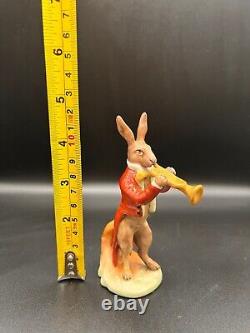 Vintage Pmp Porcelain Rabbit Red Tuxedo With Trumpet By Edmund Haase/handpainted