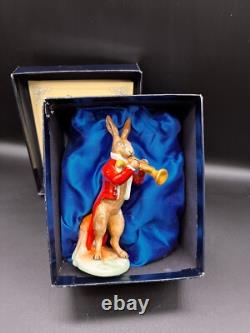 Vintage Pmp Porcelain Rabbit Red Tuxedo With Trumpet By Edmund Haase/handpainted