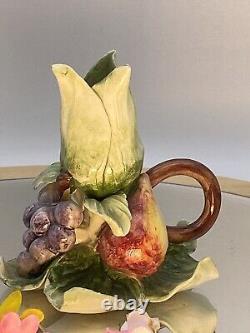 Vintage Porcelain Candle Stick Holder Porcelain Hand Painted Italy