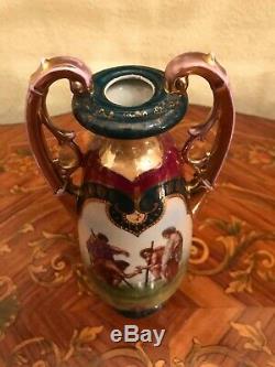 Vintage Royal Vienna style Victorian Handpainted Porcelain Vase