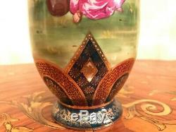 Vintage Royal Vienna style Victorian Handpainted Porcelain Vase