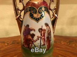 Vintage Royal Vienna style Victorian Handpainted Porcelain Vase