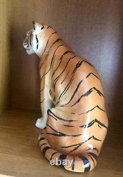 Vintage TILSO Tiger Hand Painted Porcelain Made in Japan 10 tall very rare