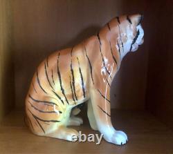 Vintage TILSO Tiger Hand Painted Porcelain Made in Japan 10 tall very rare