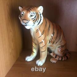 Vintage TILSO Tiger Hand Painted Porcelain Made in Japan 10 tall very rare