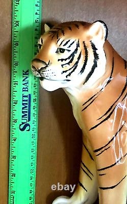 Vintage TILSO Tiger Hand Painted Porcelain Made in Japan 10 tall very rare