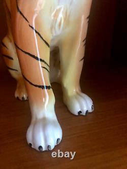 Vintage TILSO Tiger Hand Painted Porcelain Made in Japan 10 tall very rare