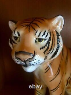 Vintage TILSO Tiger Hand Painted Porcelain Made in Japan 10 tall very rare