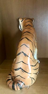 Vintage TILSO Tiger Hand Painted Porcelain Made in Japan 10 tall very rare