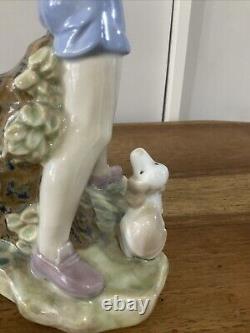 Vintage Tengra Spain Hand Made Porcelain Girls Dog Poodle Cocker Spaniel Hiking