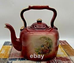 Vintage Utopia Staffordshire Porcelain Hand Painted Kettle/Teapot 1940