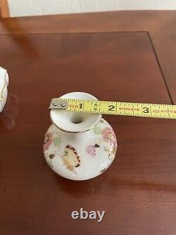 Vintage Zsolnay Hungary Porcelain Hand-Painted Butterfly Lidded mini lot