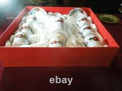 Vintage boxed Kalocsa Hungarian hand painted porcelain coffee service UNUSED