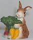 Vintage Fitz And Floyd Rabbit With Carrot Porcelain Cookie Jar Hand Painted