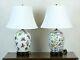 Vintage Pair Of Chinese Hand-painted Porcelain Table Lamps